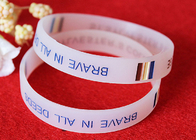 Half Transparent Custom Rubber Band Bracelets , Engraved Rubber Wristbands OEM Production