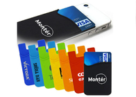 PMS Color Silicone ID Card Holder , Adhesive Credit Card Holder Restickable