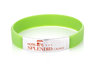 Custom Silicone Rubber Wristbands With Metal Button Imprinted Logo