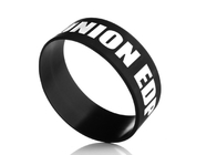 Black 25mm Width Debossed And Fill In Custom Silicone Rubber Wristbands