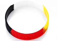 Flag Colors Sports Fan Debossed Only Custom Silicone Rubber Wristbands