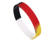 Flag Colors Sports Fan Debossed Only Custom Silicone Rubber Wristbands