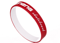 Dual Layers Color Coated Debossed Fill In Custom Silicone Rubber Wristbands