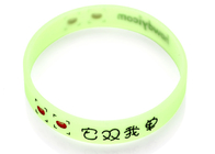 202mm Green Promotional Debossed Engraved Inkfilled Custom Silicone Rubber Wristbands