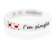 White Slogan Color Filled Lovers 2.5mm Custom Silicone Rubber Wristbands