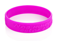 Purple Solid Color Logo Embossed Party Custom Silicone Rubber Wristbands