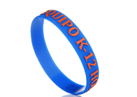 Medical Alert Blue Emboss Printed Advertsing Glow Custom Silicone Rubber Wristbands