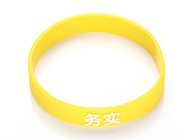 Yellow Adult Promotional Emboss Printed Advertsing Custom Silicone Rubber Wristbands
