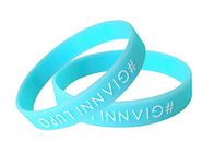 3D Logo Imprinted Solid Color Silicone Rubber Bracelet Bands For Promotional Gifts