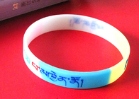 Exercise / Party Custom Silicone Rubber Wristbands Multi Colors Segmented