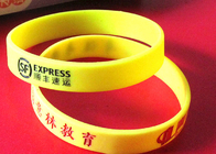 Mini Size Custom Livestrong Bracelets , Debossed Silicone Bracelets 66mm 73mm Length