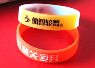 Two Layers Custom Silicone Rubber Wristbands Inside Silk Imprinted 12mm Width
