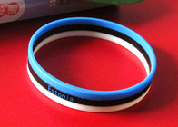 3 Strips Football Fans Custom Silicone Rubber Wristbands Easy To Carry