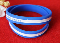 Soft Feeling Printed Silicone Wristbands , Promotional Rubber Wristbands SGS Compliant