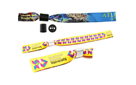 Soft Custom Cloth Bracelets , Personalized Cloth Wristbands With Plastic Clip