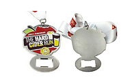 Custom Black Silver Sports Souvenir Metal Medal With Ribbon Metal Award Medals