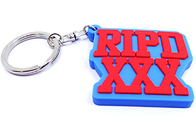 Vivid 3D Effect PVC Rubber Keychain Red And Blue Color Printing Non Toxic