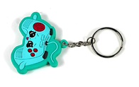 Cute Pattern Rubber Key Rings , Soft Rubber Keychain Customized Injected Logo