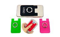 Cell Phones Silicone Credit Card Holder Durable With Grip Finger Metal Ring