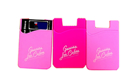 Pink Smartphone Wallet Card Holder , Silicone Stick On Card Holder For Unisex Gender