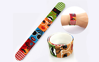 Full Color Printed Custom Silicone Slap Bracelets High Safety Rubber Materials