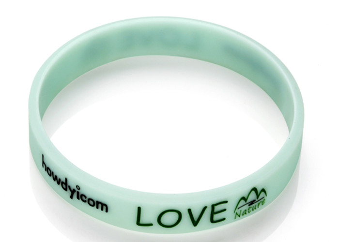 2.5mm Thickness Debossed And Color Filled Custom Silicone Rubber Wristbands