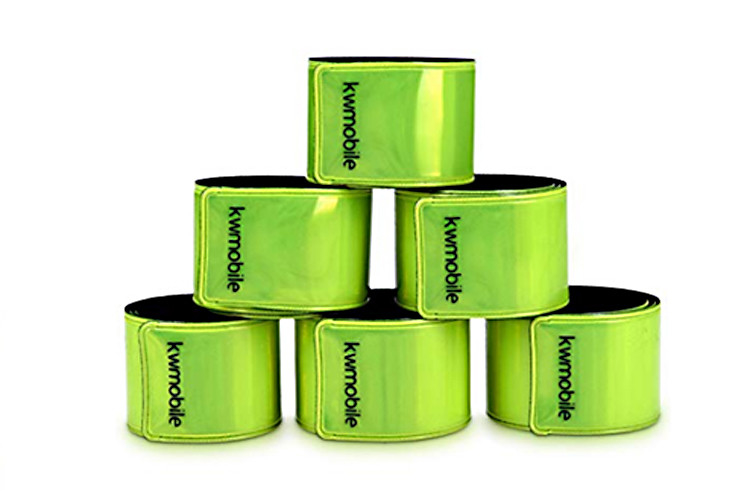 Fluorescent Yellow Reflective Slap Bands Easy Fit Over Outdoor Clothing