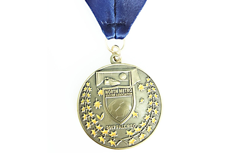 Antique Bronze Metal Award Medals Decorative Rim Design With Resin Covering