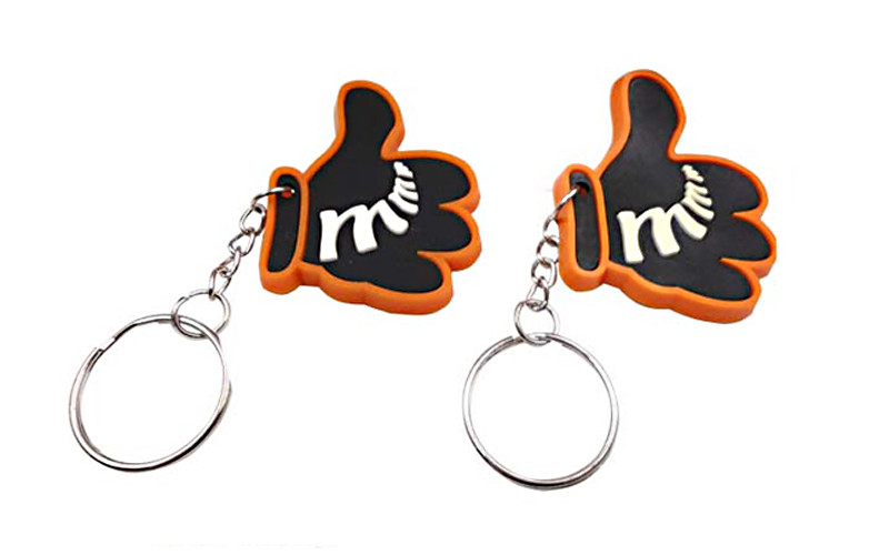 Double Sided Rubber Name Keychains , Custom Shaped Rubber Keychains Nickel Free