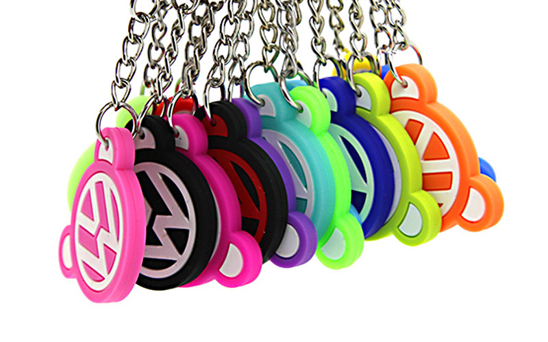 Multi Shapes PVC Rubber Keychain Injected Logo Custom Promotional Giveaways